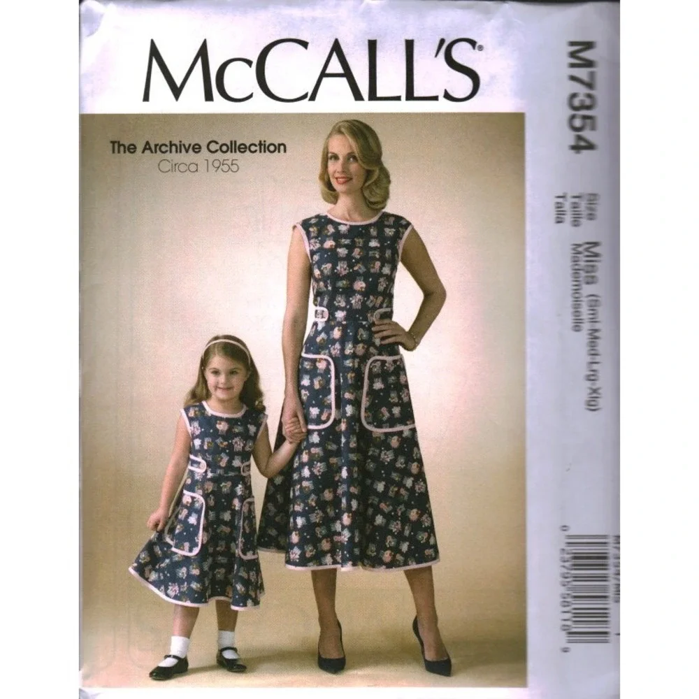 McCalls M7354 Sewing Pattern Misses 1955 Vintage Wrap Dress Archive Col.